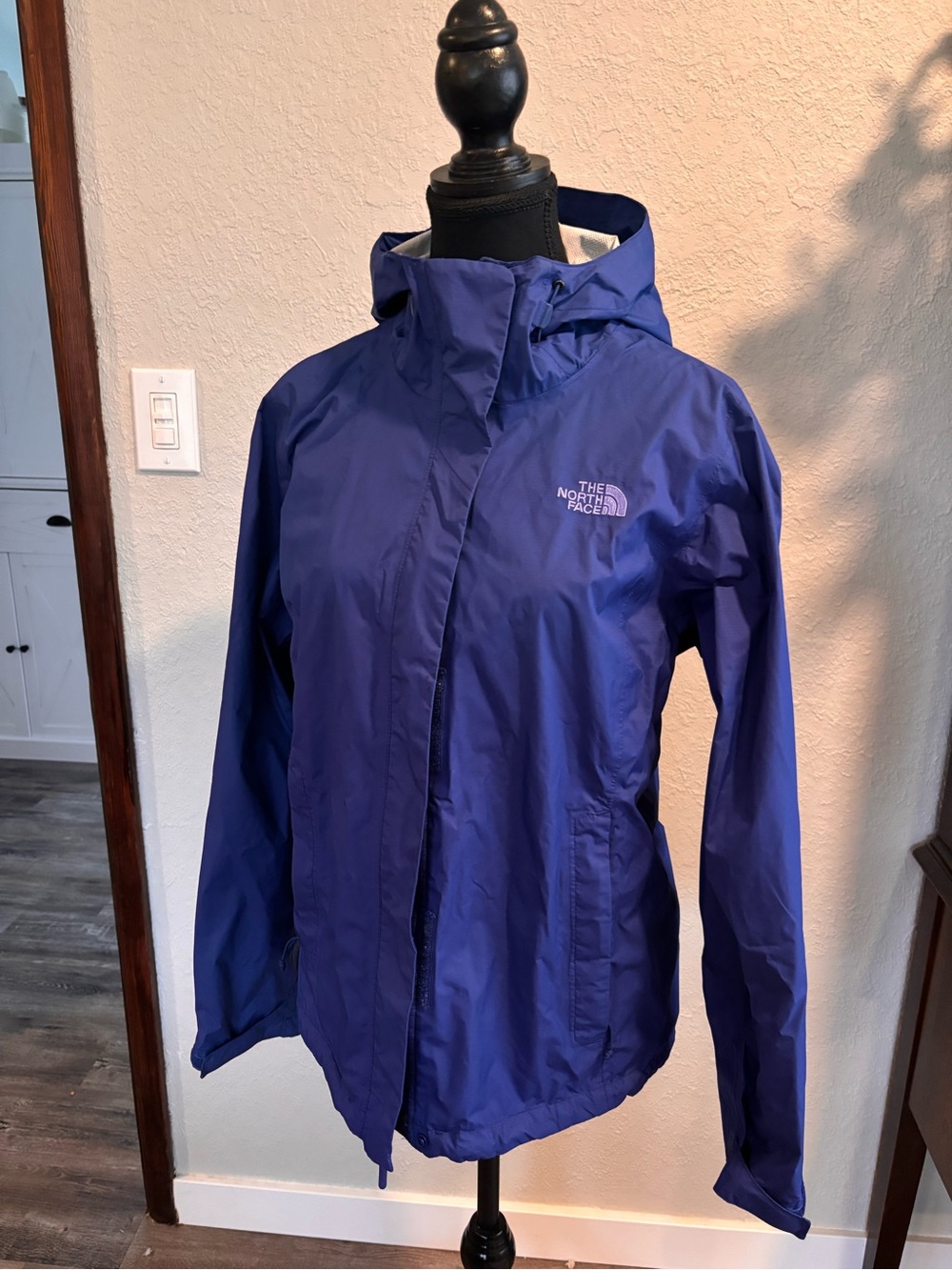 The North Face Women's Blue Hooded Rain Jacket